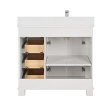 Load image into Gallery viewer, Legion Furniture WS2516-36-W 36&quot; WHITE FINISH SOLID WOOD SINK VANITY WITH 1&quot; ARTIFICIAL STONE TOP