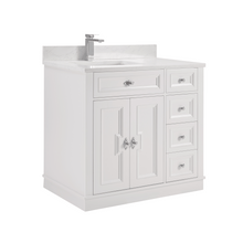 Load image into Gallery viewer, Legion Furniture WS2516-36-W 36&quot; WHITE FINISH SOLID WOOD SINK VANITY WITH 1&quot; ARTIFICIAL STONE TOP