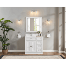 Load image into Gallery viewer, Legion Furniture WS2516-36-W 36&quot; WHITE FINISH SOLID WOOD SINK VANITY WITH 1&quot; ARTIFICIAL STONE TOP