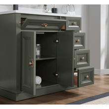 Load image into Gallery viewer, Legion Furniture WS2516-36-PG 36&quot; PEWTER GREEN FINISH SOLID WOOD SINK VANITY  WITH 1&#39; ARTIFICIAL STONE TOP