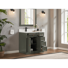 Load image into Gallery viewer, Legion Furniture WS2516-36-PG 36&quot; PEWTER GREEN FINISH SOLID WOOD SINK VANITY  WITH 1&#39; ARTIFICIAL STONE TOP