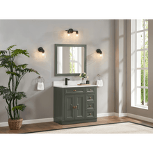 Load image into Gallery viewer, Legion Furniture WS2516-36-PG 36&quot; PEWTER GREEN FINISH SOLID WOOD SINK VANITY  WITH 1&#39; ARTIFICIAL STONE TOP