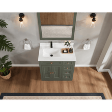 Load image into Gallery viewer, Legion Furniture WS2516-36-PG 36&quot; PEWTER GREEN FINISH SOLID WOOD SINK VANITY  WITH 1&#39; ARTIFICIAL STONE TOP