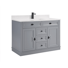 Load image into Gallery viewer, Legion Furniture WS2516-48-CD 48&quot; CADET FINISH SOLID WOOD SINK VANITY  WITH 1&#39; ARTIFICIAL STONE TOP