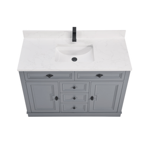 Legion Furniture WS2516-48-CD 48" CADET FINISH SOLID WOOD SINK VANITY  WITH 1' ARTIFICIAL STONE TOP