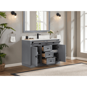 Legion Furniture WS2516-48-CD 48" CADET FINISH SOLID WOOD SINK VANITY  WITH 1' ARTIFICIAL STONE TOP