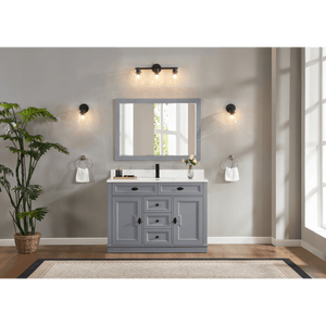 Legion Furniture WS2516-48-CD 48" CADET FINISH SOLID WOOD SINK VANITY  WITH 1' ARTIFICIAL STONE TOP