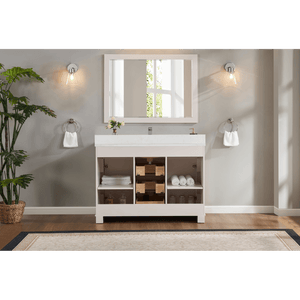Legion Furniture WS2516-48-DW 48" DREAMY WHITE FINISH SOLID WOOD SINK VANITY  WITH 1' ARTIFICIAL STONE TOP