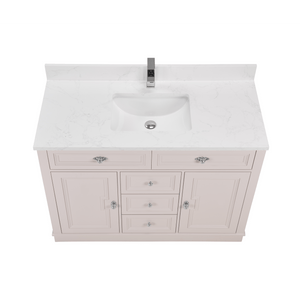 Legion Furniture WS2516-48-DW 48" DREAMY WHITE FINISH SOLID WOOD SINK VANITY  WITH 1' ARTIFICIAL STONE TOP