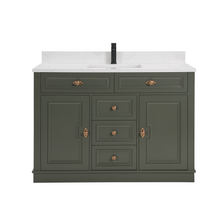 Load image into Gallery viewer, Legion Furniture WS2516-48-PG 48&quot; PEWTER GREEN FINISH SOLID WOOD SINK VANITY  WITH 1&#39; ARTIFICIAL STONE TOP