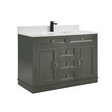 Load image into Gallery viewer, Legion Furniture WS2516-48-PG 48&quot; PEWTER GREEN FINISH SOLID WOOD SINK VANITY  WITH 1&#39; ARTIFICIAL STONE TOP