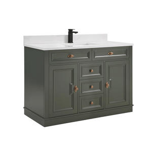 Legion Furniture WS2516-48-PG 48" PEWTER GREEN FINISH SOLID WOOD SINK VANITY  WITH 1' ARTIFICIAL STONE TOP