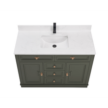 Load image into Gallery viewer, Legion Furniture WS2516-48-PG 48&quot; PEWTER GREEN FINISH SOLID WOOD SINK VANITY  WITH 1&#39; ARTIFICIAL STONE TOP