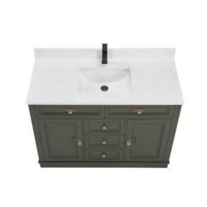 Legion Furniture WS2516-48-PG 48" PEWTER GREEN FINISH SOLID WOOD SINK VANITY  WITH 1' ARTIFICIAL STONE TOP