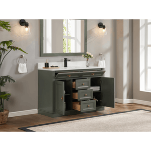 Legion Furniture WS2516-48-PG 48" PEWTER GREEN FINISH SOLID WOOD SINK VANITY  WITH 1' ARTIFICIAL STONE TOP