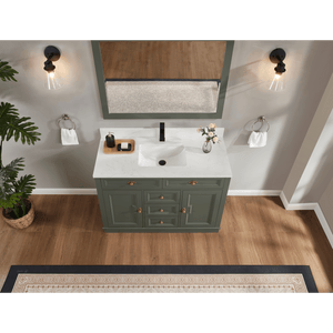 Legion Furniture WS2516-48-PG 48" PEWTER GREEN FINISH SOLID WOOD SINK VANITY  WITH 1' ARTIFICIAL STONE TOP