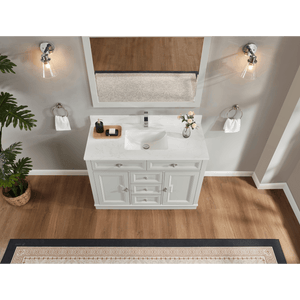 Legion Furniture WS2516-48-SS 48" SILVER STRAND FINISH SOLID WOOD SINK VANITY WITH 1" ARTIFICIAL STONE TOP