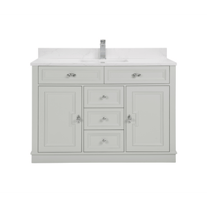 Legion Furniture WS2516-48-SS 48" SILVER STRAND FINISH SOLID WOOD SINK VANITY WITH 1" ARTIFICIAL STONE TOP