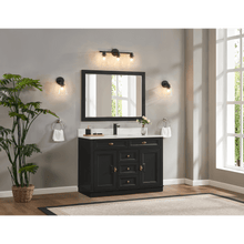 Load image into Gallery viewer, Legion Furniture WS2516-48-TB 48&quot; TRICORN BLACK FINISH SOLID WOOD SINK VANITY  WITH 1&#39; ARTIFICIAL STONE TOP