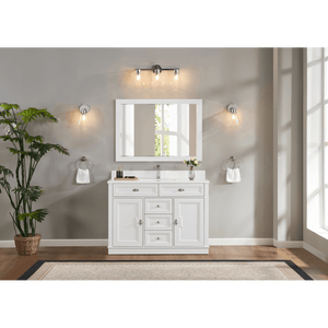 Legion Furniture WS2516-48-W 48" WHITE FINISH SOLID WOOD SINK VANITY WITH 1" ARTIFICIAL STONE TOP