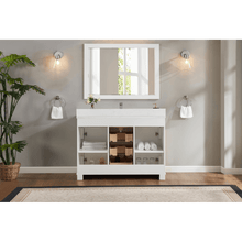 Load image into Gallery viewer, Legion Furniture WS2516-48-W 48&quot; WHITE FINISH SOLID WOOD SINK VANITY WITH 1&quot; ARTIFICIAL STONE TOP