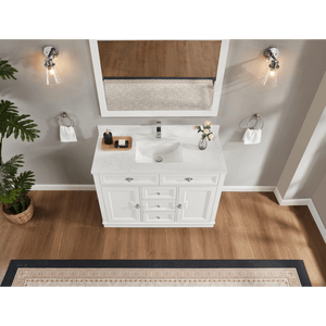 Legion Furniture WS2516-48-W 48" WHITE FINISH SOLID WOOD SINK VANITY WITH 1" ARTIFICIAL STONE TOP