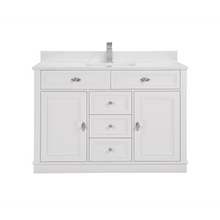 Load image into Gallery viewer, Legion Furniture WS2516-48-W 48&quot; WHITE FINISH SOLID WOOD SINK VANITY WITH 1&quot; ARTIFICIAL STONE TOP