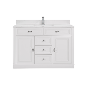 Legion Furniture WS2516-48-W 48" WHITE FINISH SOLID WOOD SINK VANITY WITH 1" ARTIFICIAL STONE TOP