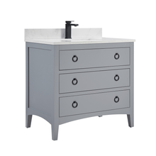 Load image into Gallery viewer, Legion Furniture WS2518-36-CD 36&quot; CADET FINISH SOLID WOOD SINK VANITY  WITH 1&#39; ARTIFICIAL STONE TOP