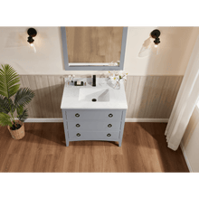 Load image into Gallery viewer, Legion Furniture WS2518-36-CD 36&quot; CADET FINISH SOLID WOOD SINK VANITY  WITH 1&#39; ARTIFICIAL STONE TOP