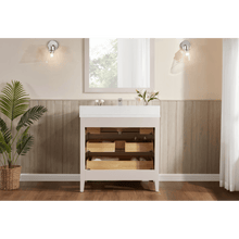 Load image into Gallery viewer, Legion Furniture WS2518-36-DW 36&quot; DREAMY WHITE FINISH SOLID WOOD SINK VANITY  WITH 1&#39; ARTIFICIAL STONE TOP