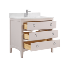 Load image into Gallery viewer, Legion Furniture WS2518-36-DW 36&quot; DREAMY WHITE FINISH SOLID WOOD SINK VANITY  WITH 1&#39; ARTIFICIAL STONE TOP