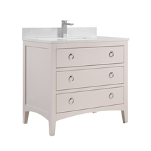 Load image into Gallery viewer, Legion Furniture WS2518-36-DW 36&quot; DREAMY WHITE FINISH SOLID WOOD SINK VANITY  WITH 1&#39; ARTIFICIAL STONE TOP