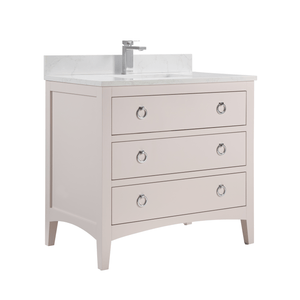 Legion Furniture WS2518-36-DW 36" DREAMY WHITE FINISH SOLID WOOD SINK VANITY  WITH 1' ARTIFICIAL STONE TOP