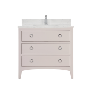 Legion Furniture WS2518-36-DW 36" DREAMY WHITE FINISH SOLID WOOD SINK VANITY  WITH 1' ARTIFICIAL STONE TOP