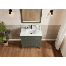 Load image into Gallery viewer, Legion Furniture WS2518-36-PG 36&quot; PEWTER GREEN FINISH SOLID WOOD SINK VANITY  WITH 1&#39; ARTIFICIAL STONE TOP