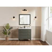 Load image into Gallery viewer, Legion Furniture WS2518-36-PG 36&quot; PEWTER GREEN FINISH SOLID WOOD SINK VANITY  WITH 1&#39; ARTIFICIAL STONE TOP