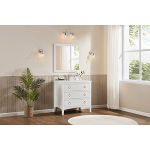 Legion Furniture WS2518-36-W 36" WHITE FINISH SOLID WOOD SINK VANITY WITH 1" ARTIFICIAL STONE TOP