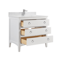Load image into Gallery viewer, Legion Furniture WS2518-36-W 36&quot; WHITE FINISH SOLID WOOD SINK VANITY WITH 1&quot; ARTIFICIAL STONE TOP