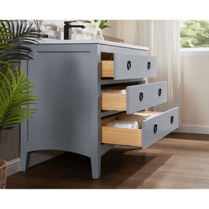 Legion Furniture WS2518-42-CD 42" CADET FINISH SOLID WOOD SINK VANITY  WITH 1' ARTIFICIAL STONE TOP