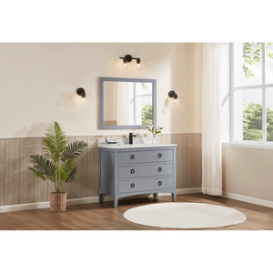 Legion Furniture WS2518-42-CD 42" CADET FINISH SOLID WOOD SINK VANITY  WITH 1' ARTIFICIAL STONE TOP