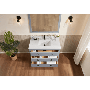 Legion Furniture WS2518-42-CD 42" CADET FINISH SOLID WOOD SINK VANITY  WITH 1' ARTIFICIAL STONE TOP