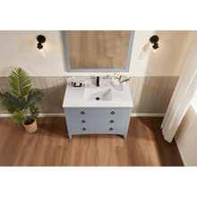 Load image into Gallery viewer, Legion Furniture WS2518-42-CD 42&quot; CADET FINISH SOLID WOOD SINK VANITY  WITH 1&#39; ARTIFICIAL STONE TOP
