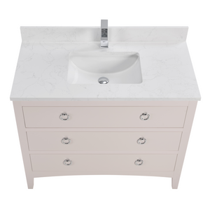 Legion Furniture WS2518-42-DW 42" DREAMY WHITE FINISH SOLID WOOD SINK VANITY  WITH 1' ARTIFICIAL STONE TOP