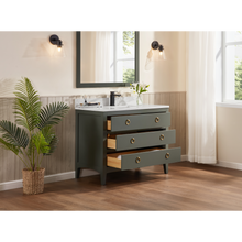 Load image into Gallery viewer, Legion Furniture WS2518-42-PG 42&quot; PEWTER GREEN FINISH SOLID WOOD SINK VANITY  WITH 1&#39; ARTIFICIAL STONE TOP