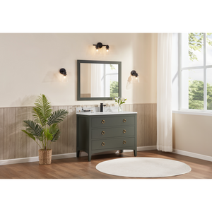 Legion Furniture WS2518-42-PG 42" PEWTER GREEN FINISH SOLID WOOD SINK VANITY  WITH 1' ARTIFICIAL STONE TOP