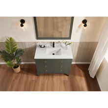 Load image into Gallery viewer, Legion Furniture WS2518-42-PG 42&quot; PEWTER GREEN FINISH SOLID WOOD SINK VANITY  WITH 1&#39; ARTIFICIAL STONE TOP