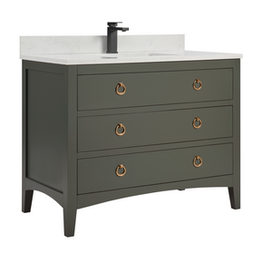 Legion Furniture WS2518-42-PG 42" PEWTER GREEN FINISH SOLID WOOD SINK VANITY  WITH 1' ARTIFICIAL STONE TOP