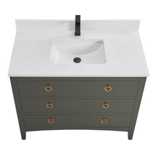 Load image into Gallery viewer, Legion Furniture WS2518-42-PG 42&quot; PEWTER GREEN FINISH SOLID WOOD SINK VANITY  WITH 1&#39; ARTIFICIAL STONE TOP