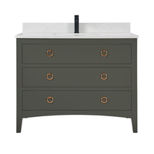 Load image into Gallery viewer, Legion Furniture WS2518-42-PG 42&quot; PEWTER GREEN FINISH SOLID WOOD SINK VANITY  WITH 1&#39; ARTIFICIAL STONE TOP